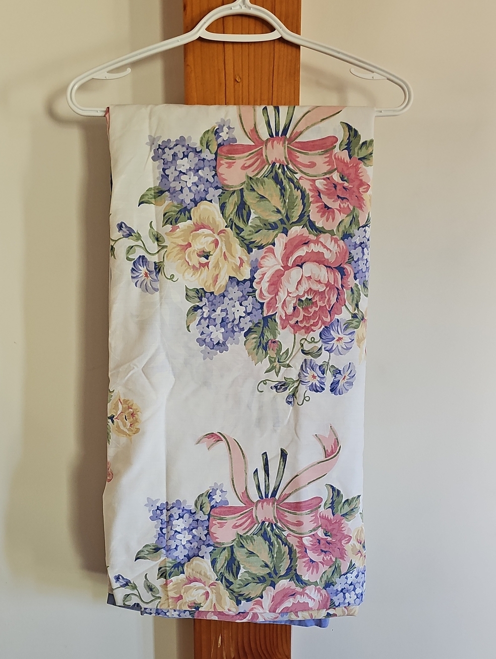 Vintage Floral Percale Queen Flat Sheet